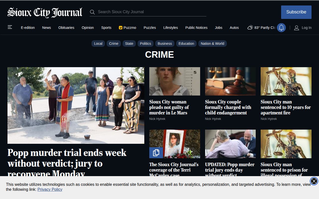 Woodbury County arrest records covered by the Sioux City Journal Crime and Courts section